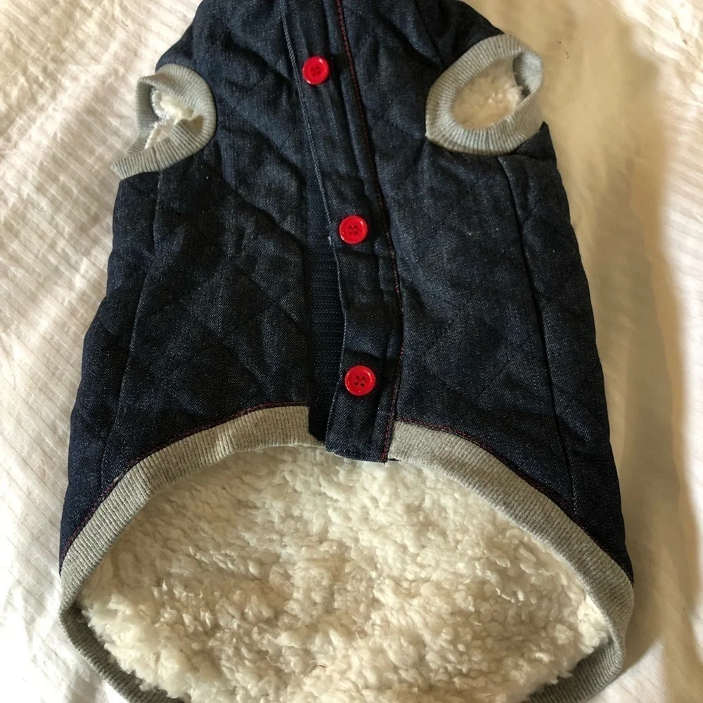 Ellen Degeneres Doggy Jean Jacket Size L Small Dog